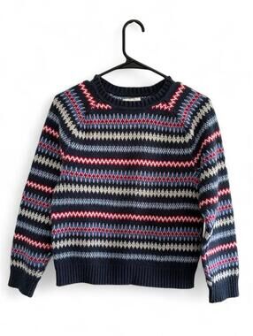 Free Assembly  Multi-Color Geometric Knit Winter Sweater
